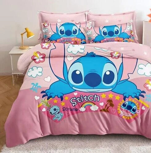 5D Стич розов - Единично легло 100% памук