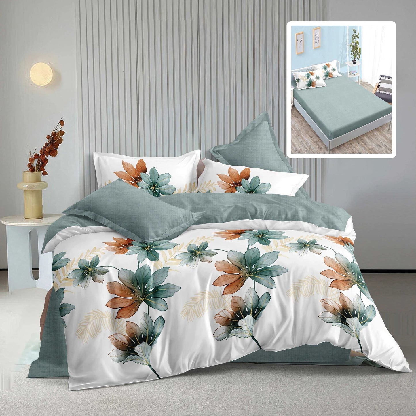 Морско дъно - 6 части с ластик 100% памук