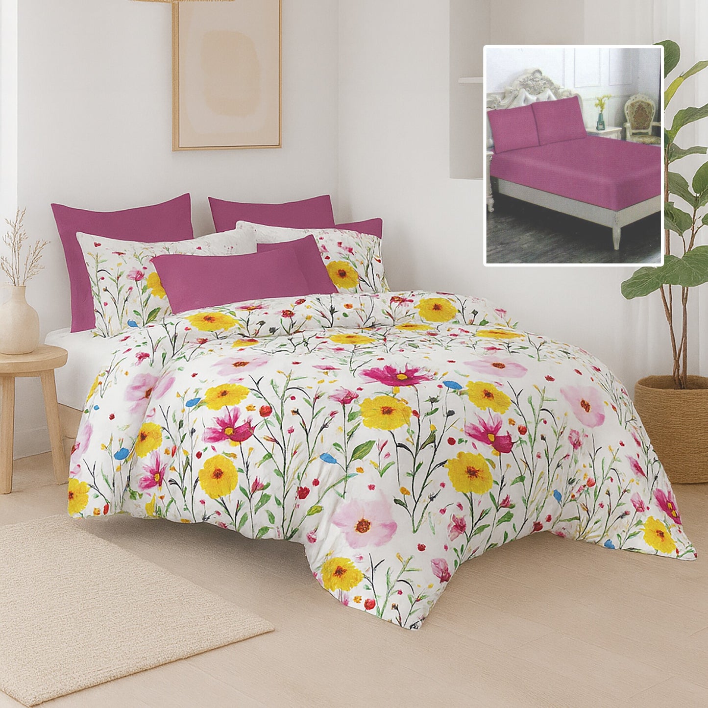 Пъстра градина - 6 части с ластик 100% памук