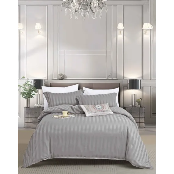Сив лукс - Единично легло 100% памук