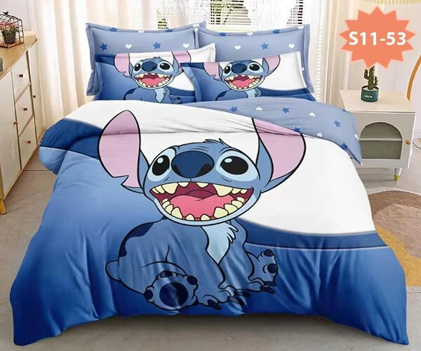 5D Стич тъмно син - Единично легло 100% памук