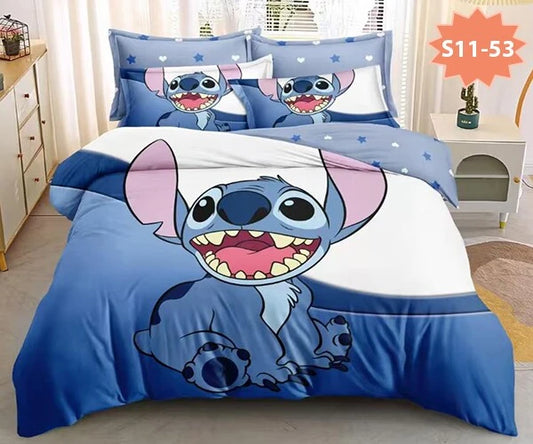 5D Стич тъмно син - Единично легло 100% памук